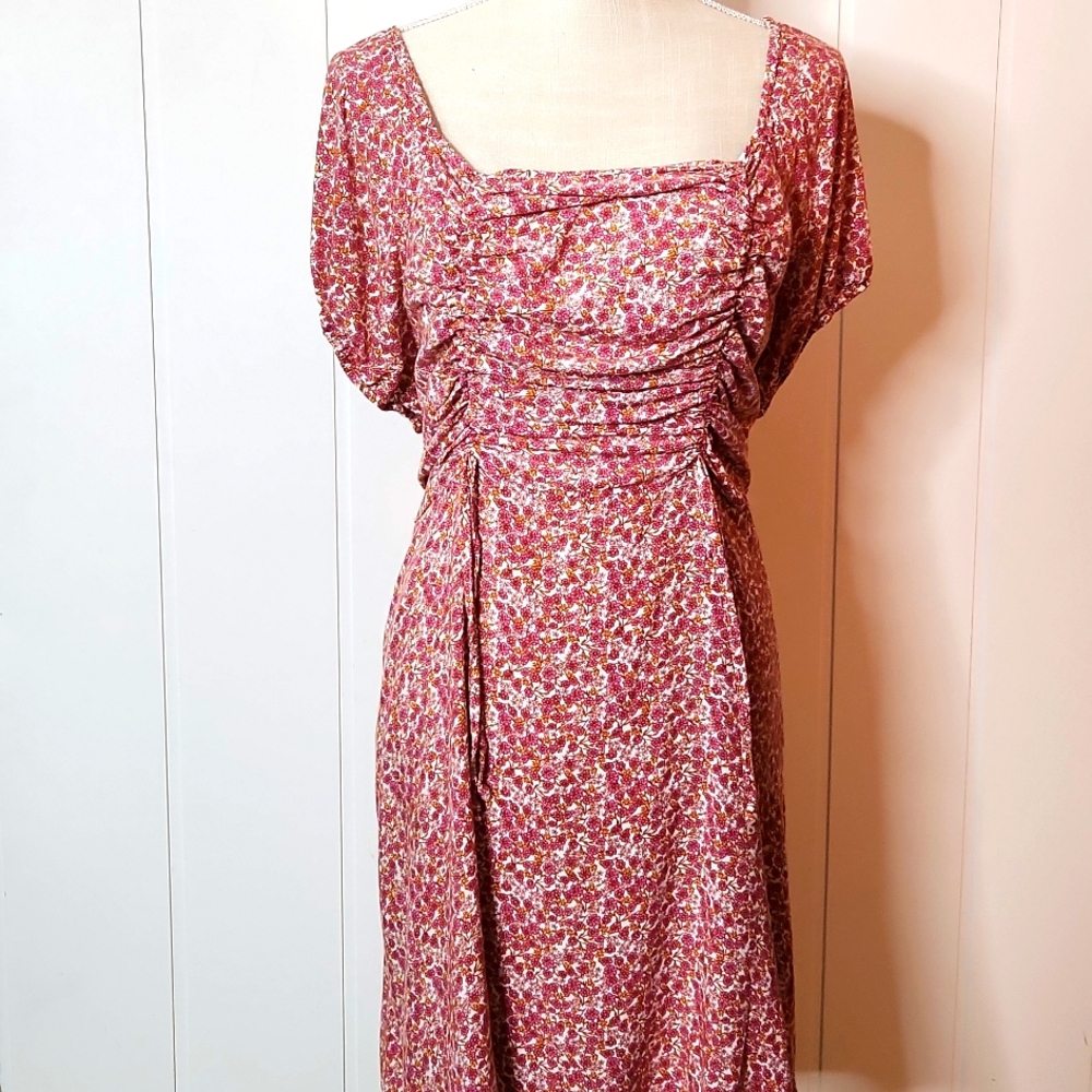 3rd+Malt Y2K pink floral coquette girl MilkMaid Picnic Smocked dress